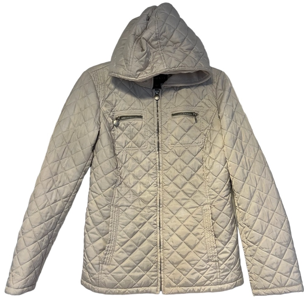 Metaphor Active Women’s lightweight Quilted Hoodie Jacket with Pockets Beige S